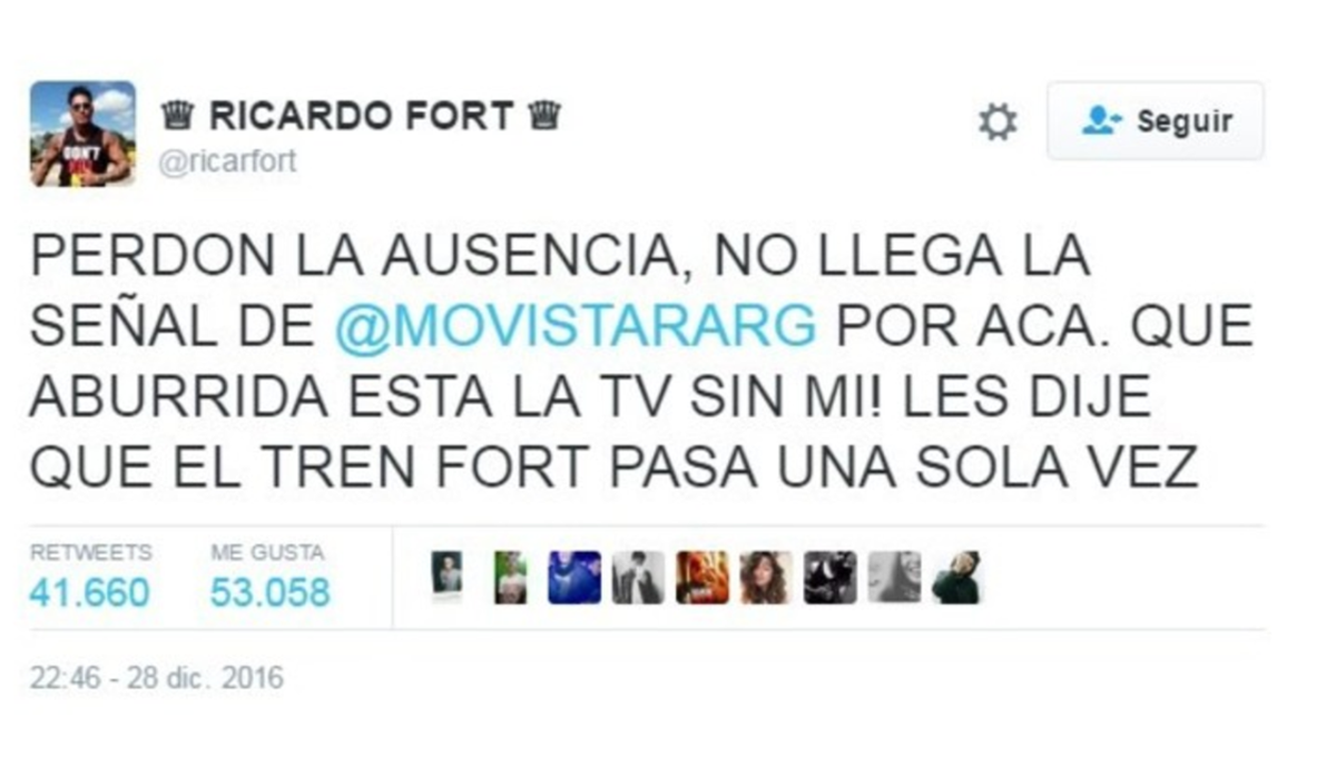 Otro misterio tuitero: Ricardo Fort le envió un duro ...