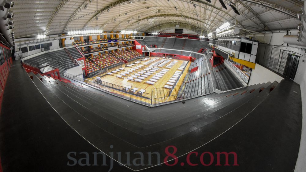 El Estadio Aldo Cantoni, adaptado como hospital de campaña (Foto: sj8)