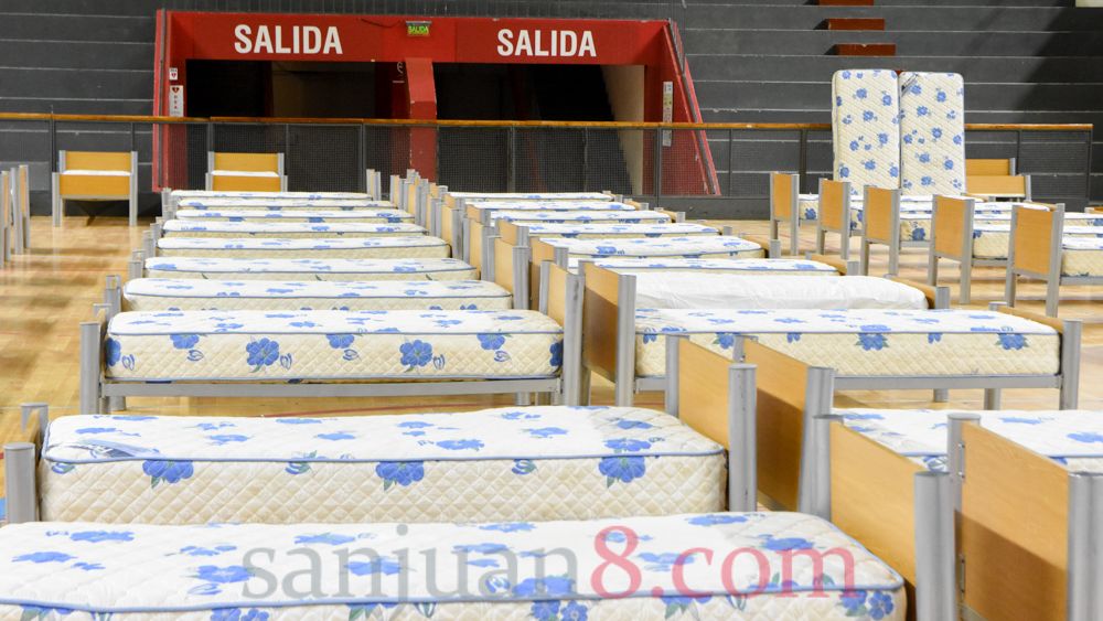El Estadio Aldo Cantoni, adaptado como hospital de campaña (Foto: sj8)