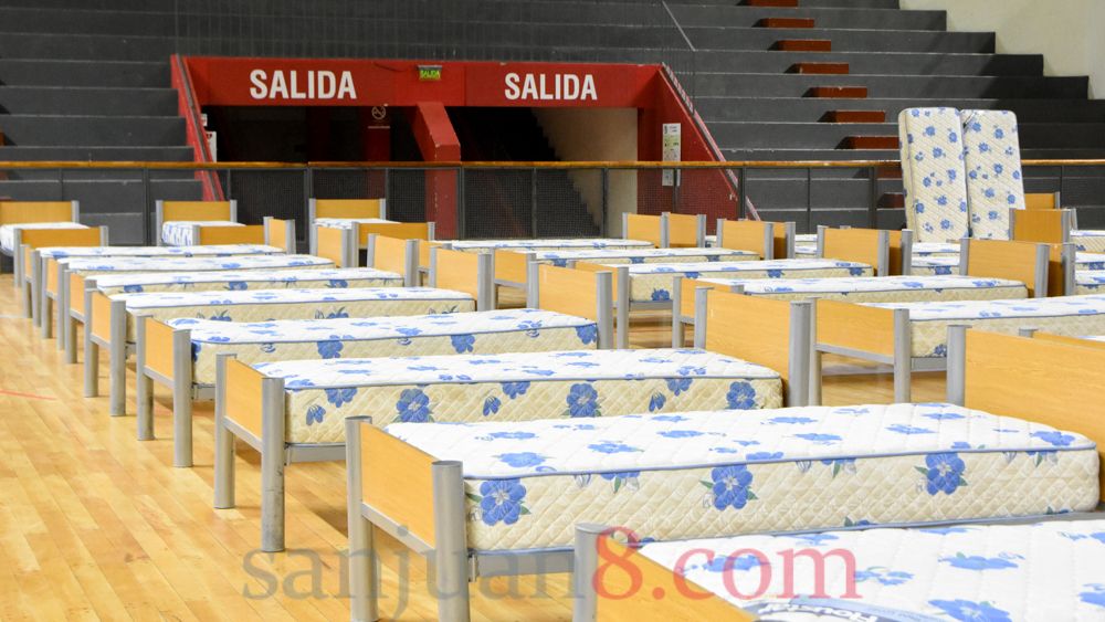 El Estadio Aldo Cantoni, adaptado como hospital de campaña (Foto: sj8)