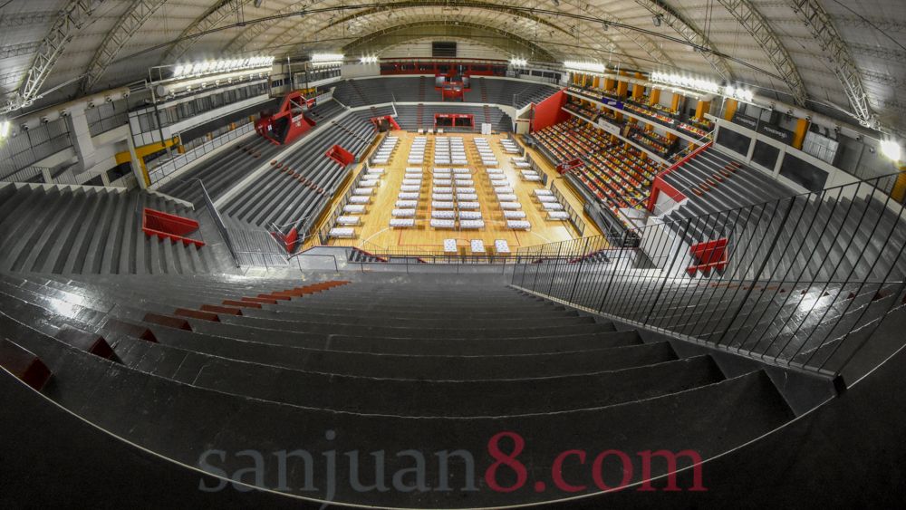 El Estadio Aldo Cantoni, adaptado como hospital de campaña (Foto: sj8)