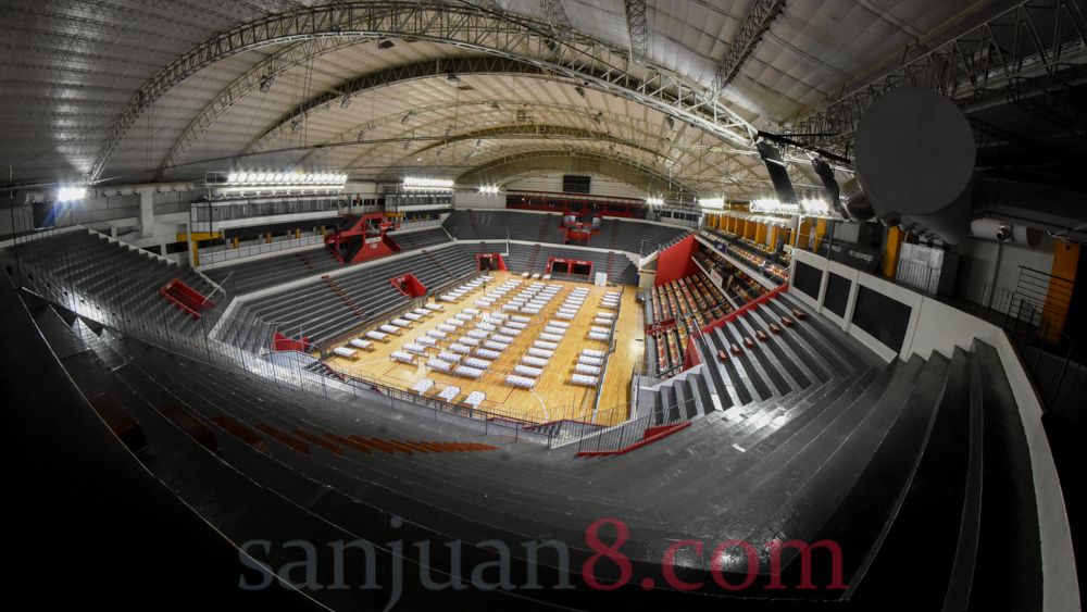 El Estadio Aldo Cantoni, adaptado como hospital de campaña (Foto: sj8)