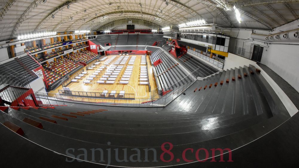 El Estadio Aldo Cantoni, adaptado como hospital de campaña (Foto: sj8)