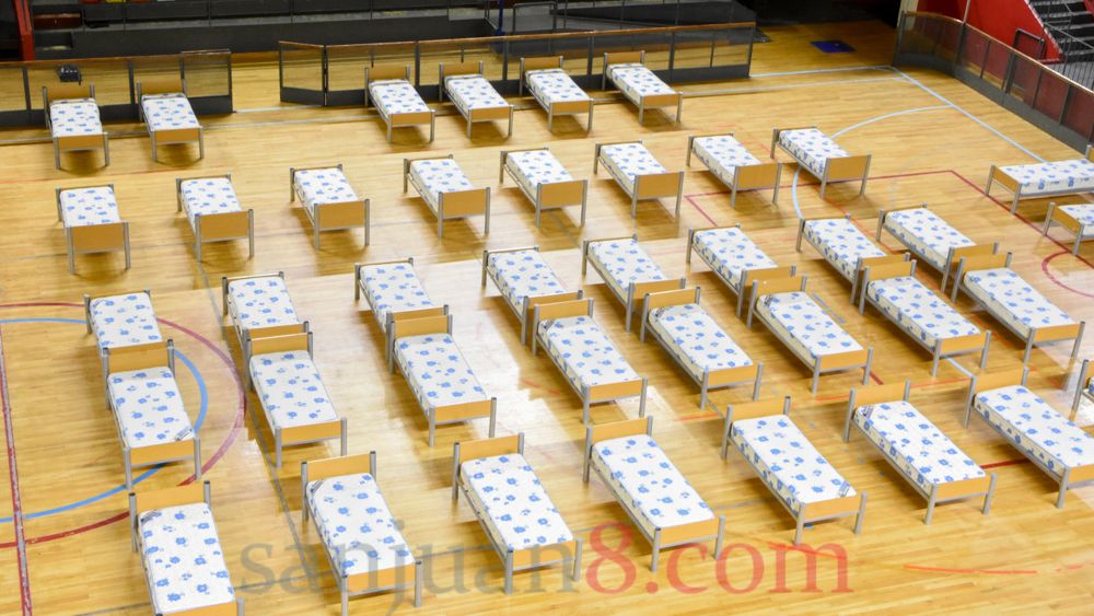 El Estadio Aldo Cantoni, adaptado como hospital de campaña (Foto: sj8)