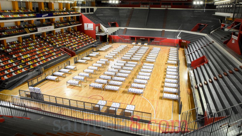 El Estadio Aldo Cantoni, adaptado como hospital de campaña (Foto: sj8)