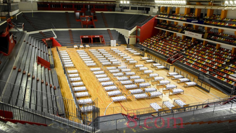 El Estadio Aldo Cantoni, adaptado como hospital de campaña (Foto: sj8)