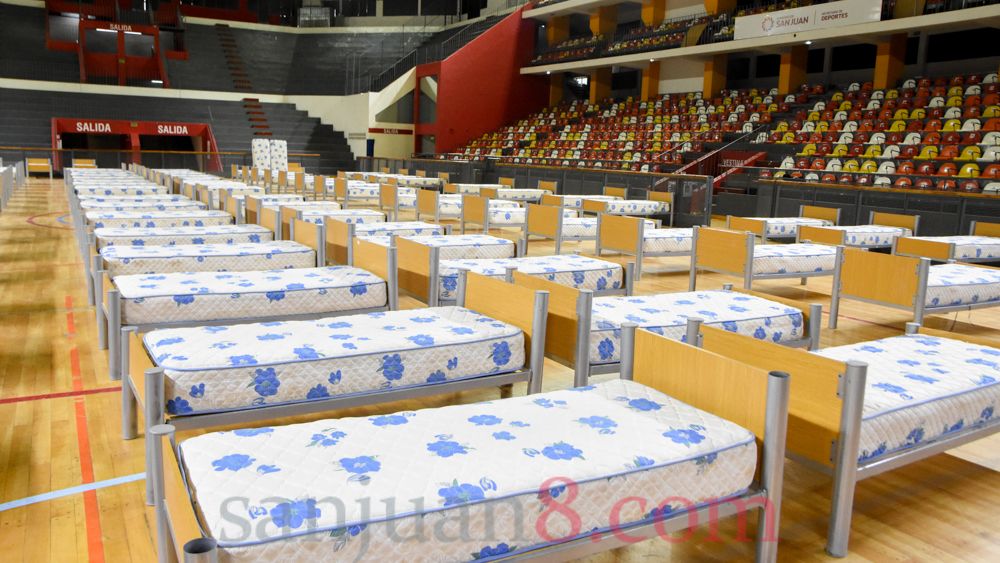 El Estadio Aldo Cantoni, adaptado como hospital de campaña (Foto: sj8)