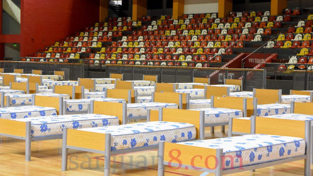 El Estadio Aldo Cantoni, adaptado como hospital de campaña (Foto: sj8)
