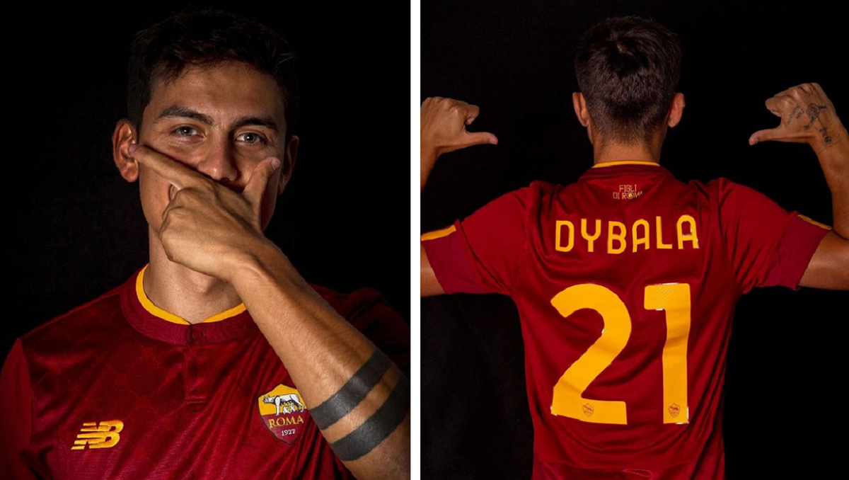 Dybala fue presentado en Roma y se agotaron sus camisetas