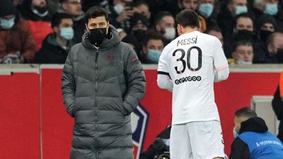 Mauricio Pochettino y Lionel Messi.