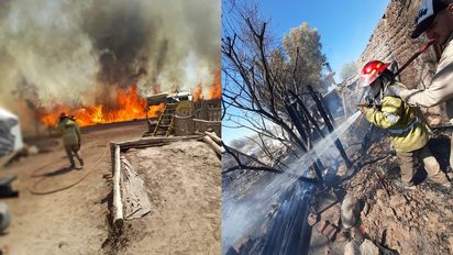 Carpintería: un voraz incendio de pastizales alcanzó a dos casas