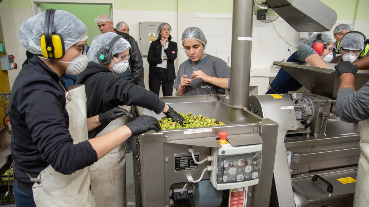 Donaron una máquina para hacer aceite de oliva a la Escuela de Enología