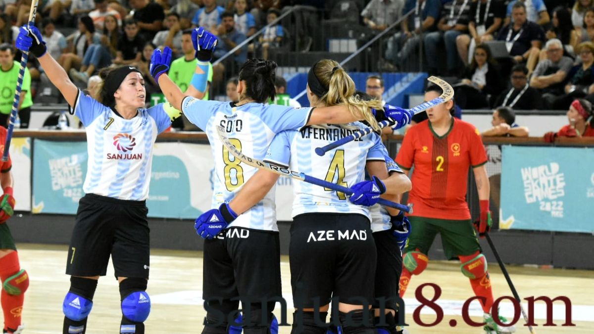 Las Águilas vencieron a Portugal y son finalistas del Mundial de hockey sobre patines. Foto: Adrián Carrizo.