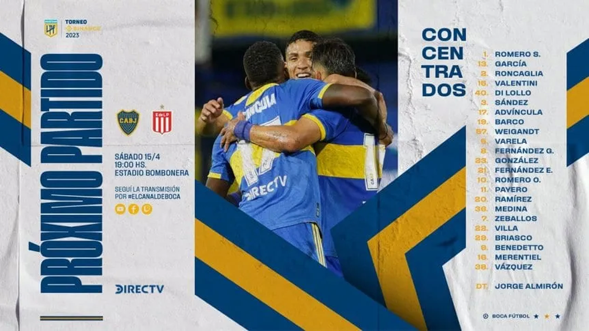 La formación de Boca vs. Estudiantes, por la Liga Profesional