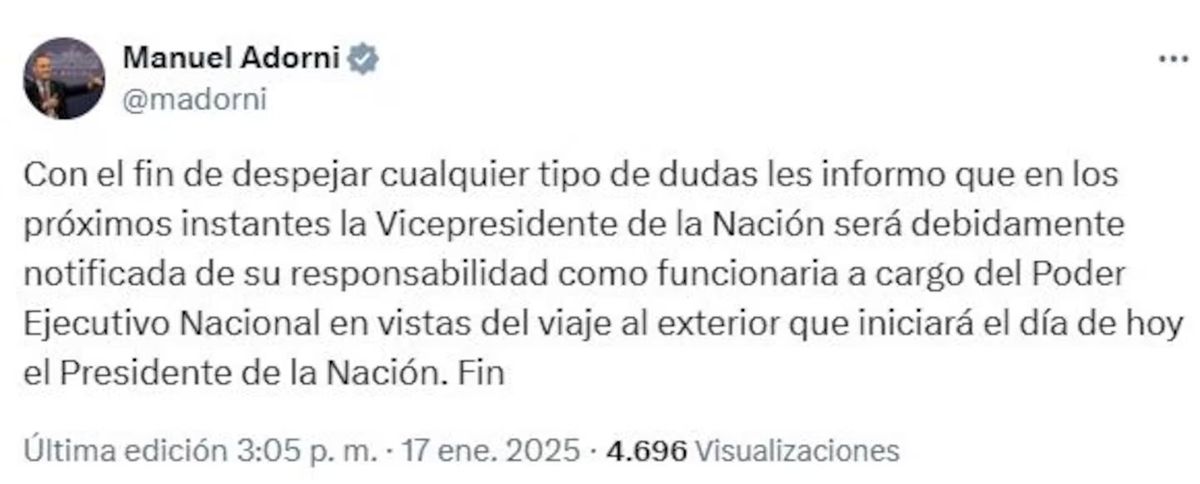 El sugestivo tuit de Adorni contra Victoria Villarruel que reavivó la interna del Gobierno