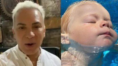 Flavio Mendoza, cuestionado por bañar a su hijo sin malla en la pileta