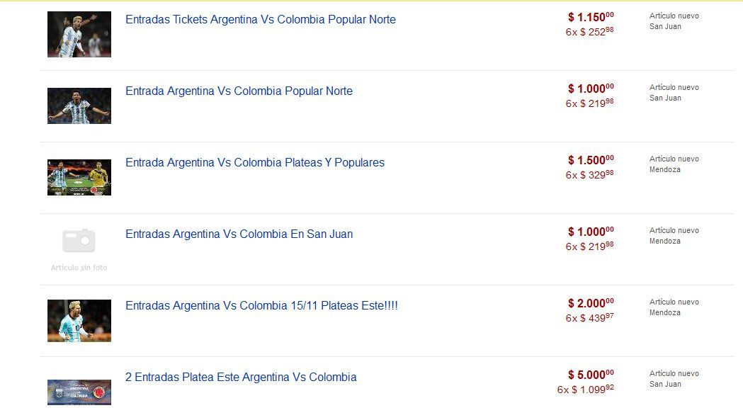En la reventa, las entradas para ver Argentina vs Colombia en San Juan son hasta un 50% más caras