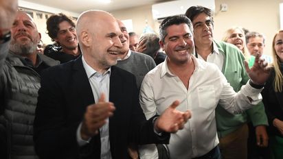 Horacio Rodríguez Larreta festejó con Marcelo Orrego en San Juan.