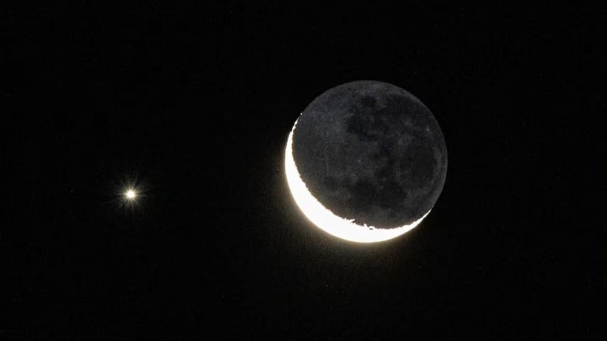 Fotos: una brillante conjunción entre la Luna y Venus sorprendió a San Juan