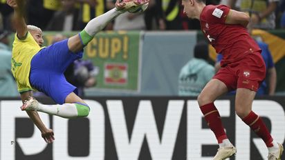 Richarlison anotó el segundo gol del partido. Foto: Télam.