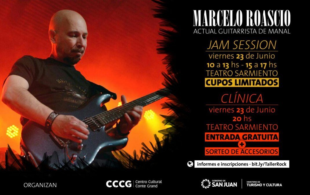 Atención guitarristas sanjuaninos: el músico Marcelo Roascio dictará una clínica gratuita