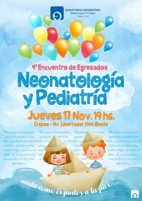 El Sanatorio Argentino invita a los egresados de los Servicios de Neonatología y Pediatría