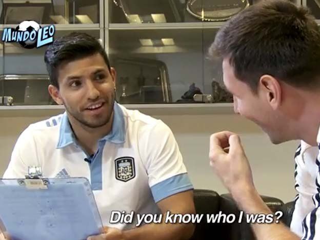 El Kun Agüero se puso en el papel de periodista y entrevistó a Messi