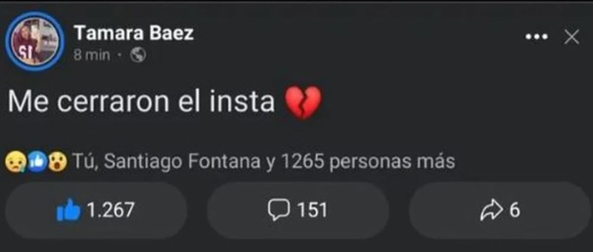 Tamara Báez se enfrenta a pérdidas millonarias porque le cerraron su cuenta de Instagram