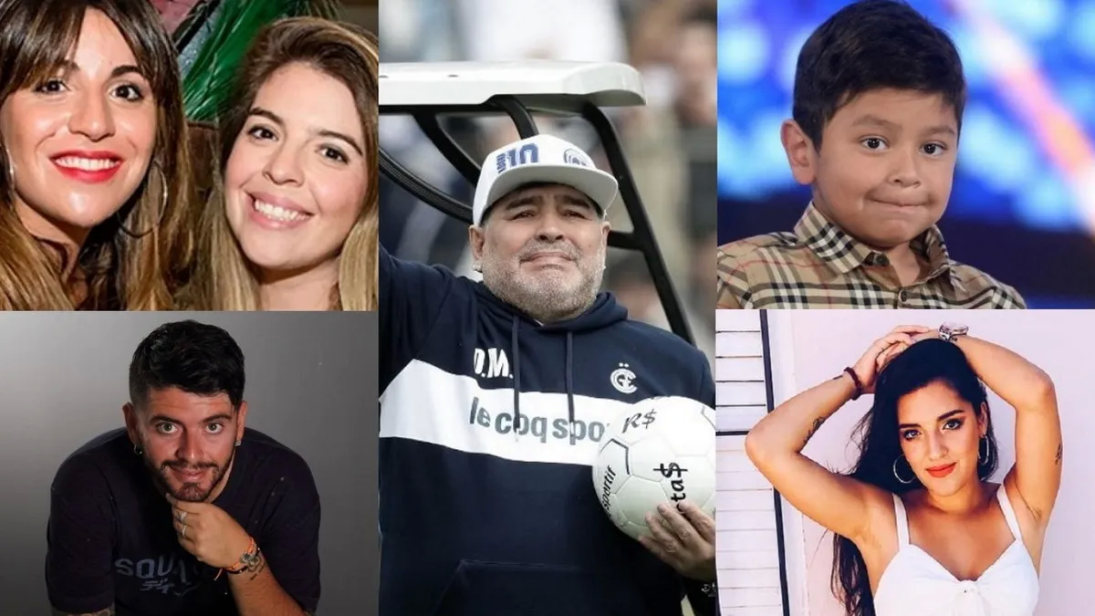 Por primera vez se juntaron los cinco hijos de Maradona