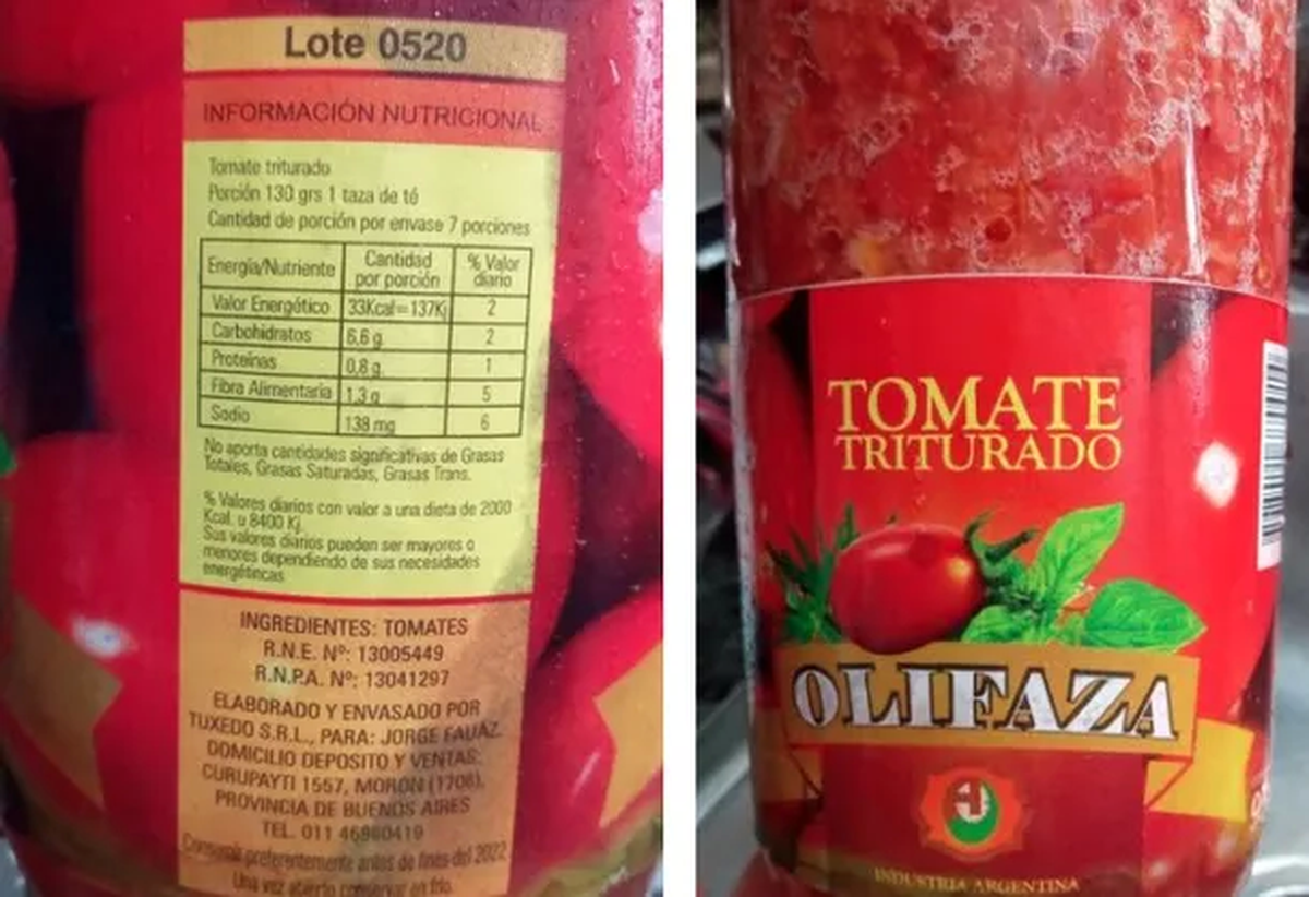 ANMAT prohibió una marca de tomate triturado