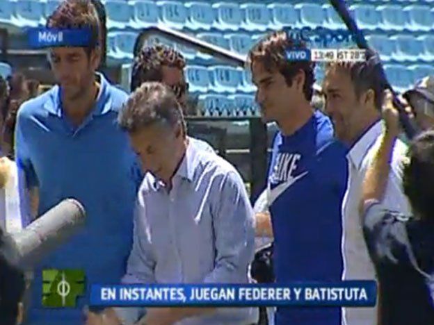 Roger Federer jugó al fútbol tenis en la Bombonera