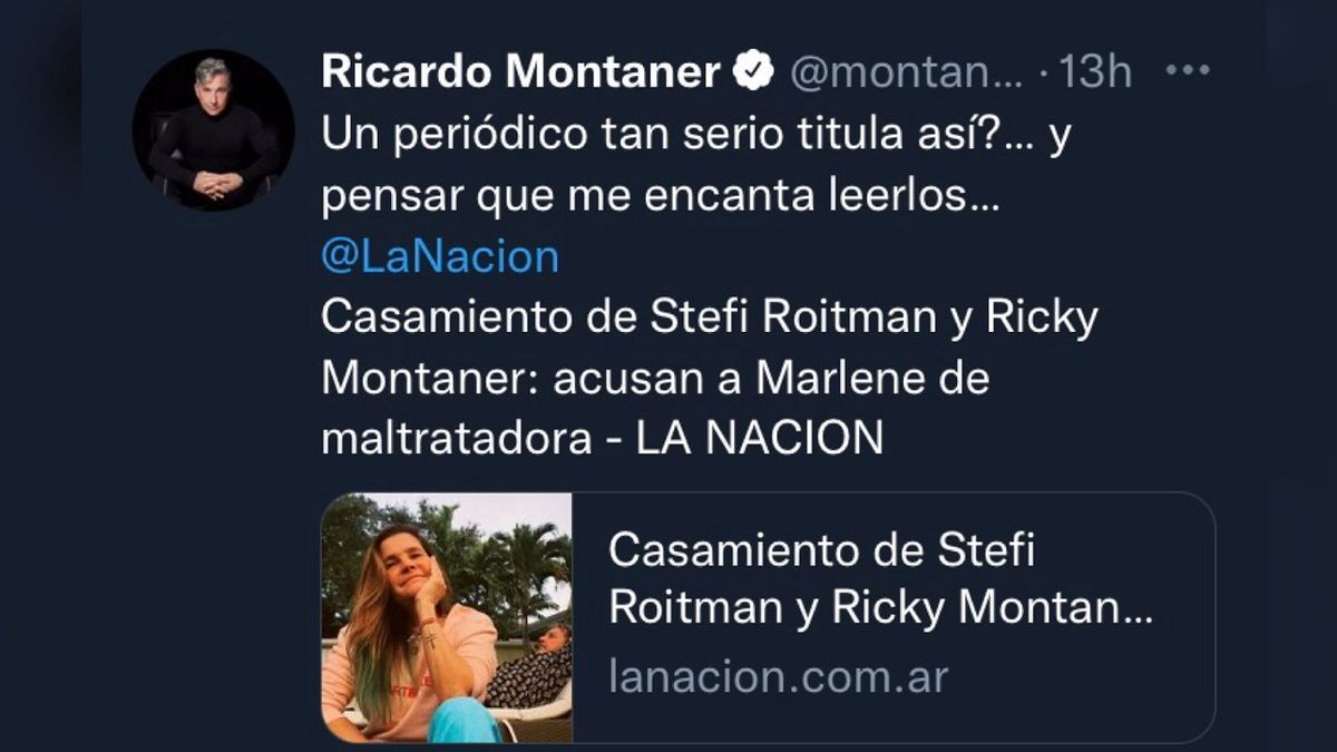 El posteo de Ricardo Montaner.