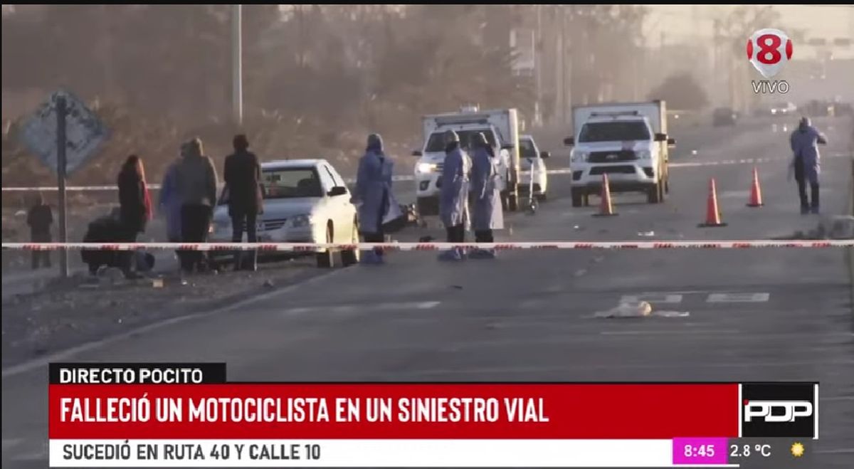 Accidente fatal en Ruta 40 y calle 10: falleció un motociclista