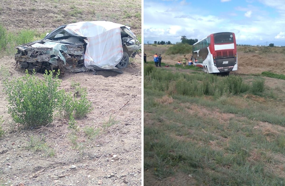 Un colectivo con hinchas sanjuaninos chocó con un auto: hubo una muerte