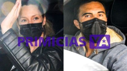 Así salieron de la clínica Mica Viciconte y Fabián Cubero junto a Luca