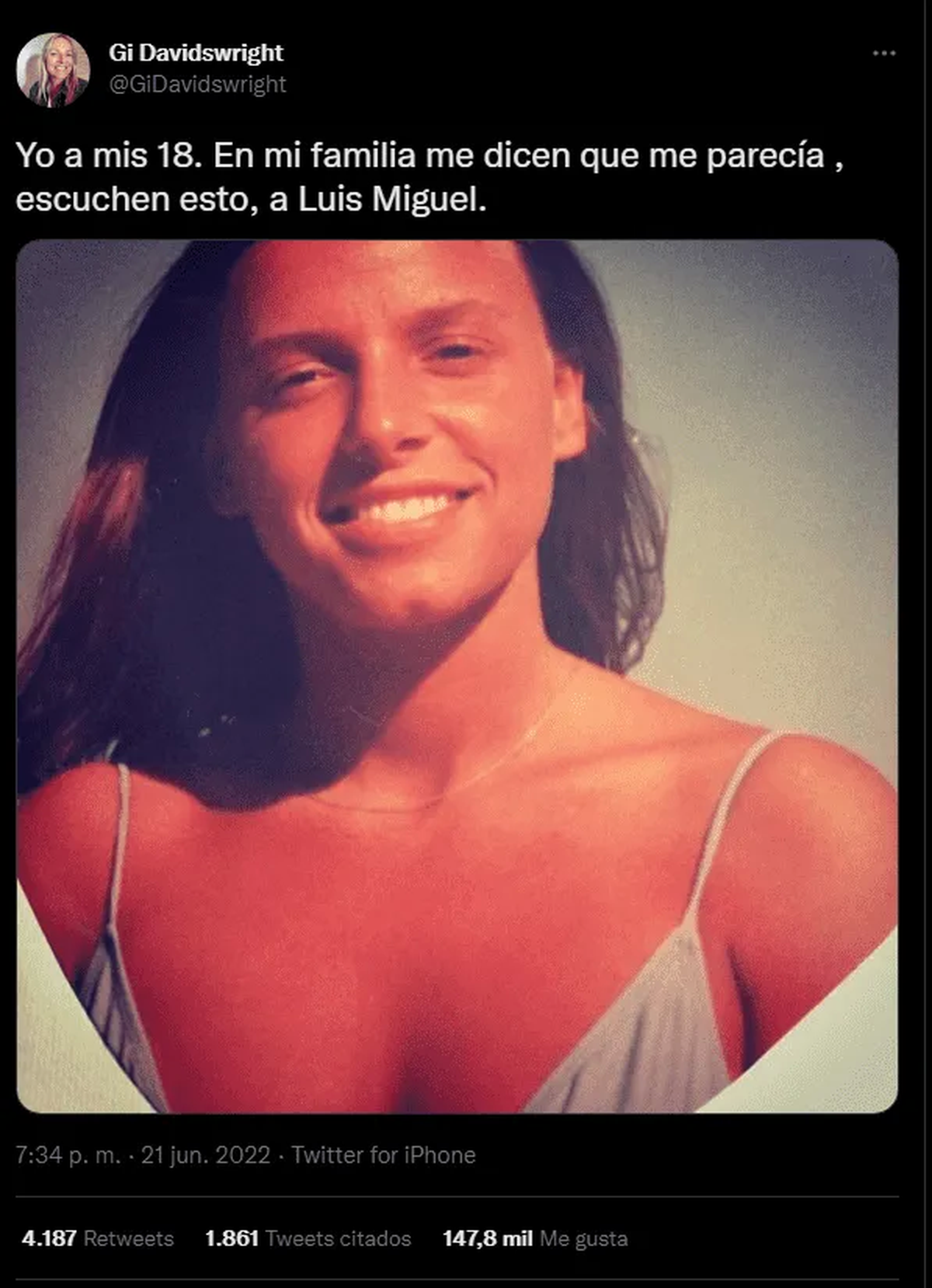 Furor por la foto de una mujer idéntica a Luis Miguel