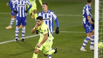Luis Suárez le dio el triunfo agónico al equipo del Cholo Simeone. Foto: @Atleti. 