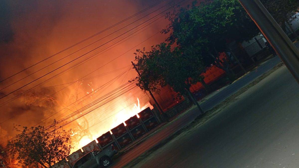 Fuego, viento y tensión: un baldío ardió y el fuego alcanzó un local de comida Fuego, viento y tensión: un baldío ardió y el fuego alcanzó un local de comida