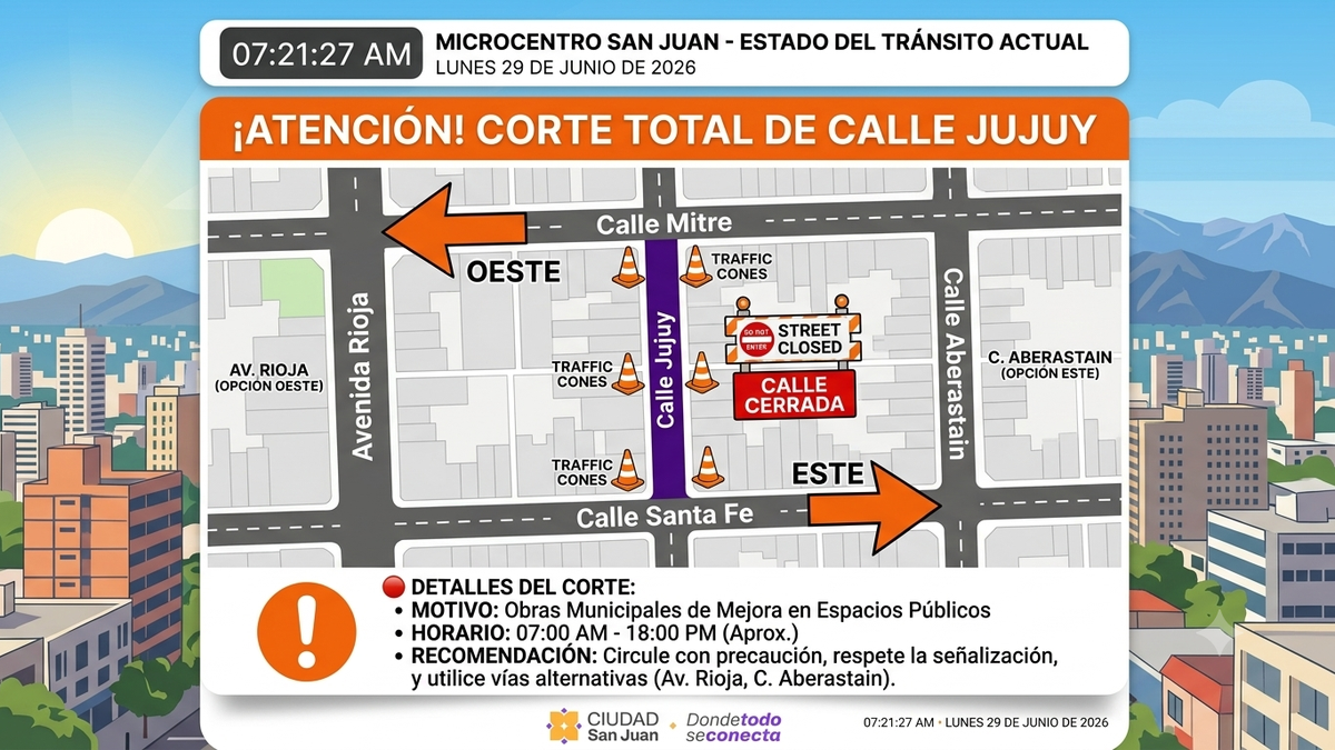 Atención automovilistas: Capital informó un importante corte de calle