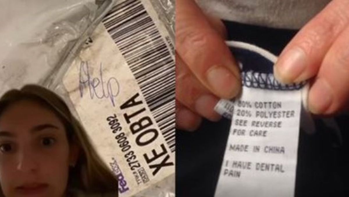 Encontraron mensajes ocultos pidiendo ayuda en etiquetas de ropa