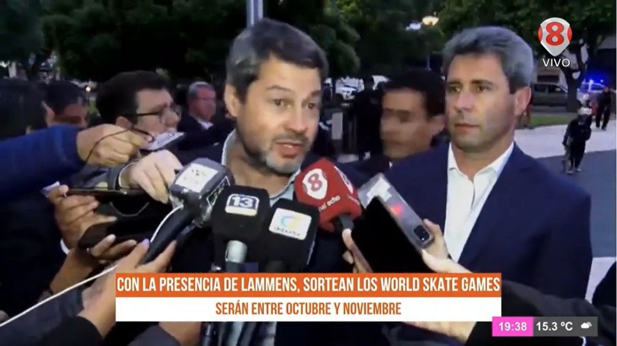 Matías Lammens en vivo para Canal 8. Foto: captura.