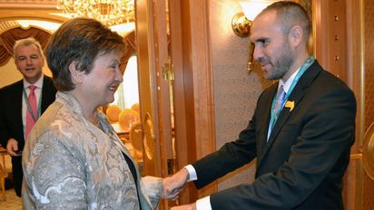 Kristalina Georgieva, directora del FMI, y el ministro Martín Guzmán.