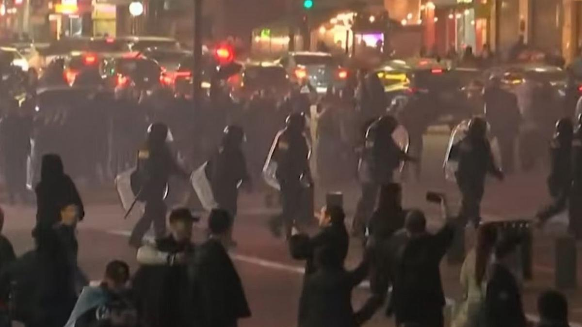Incidentes y detenidos en el Obelisco durante el banderazo por el Indio