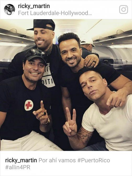Ricky Martin, Luis Fonsi, Chayanne y Nicky Jam viajaron a Puerto Rico para ayudar a las víctimas