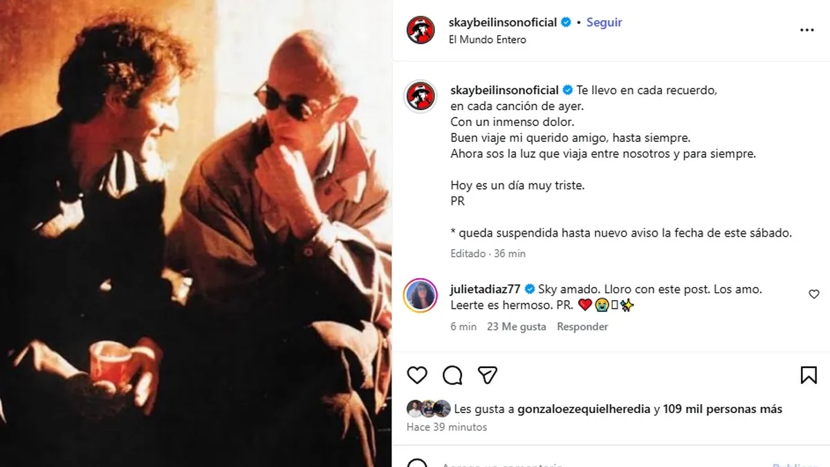 El sentido mensaje de Skay Beilinson tras la muerte del Indio