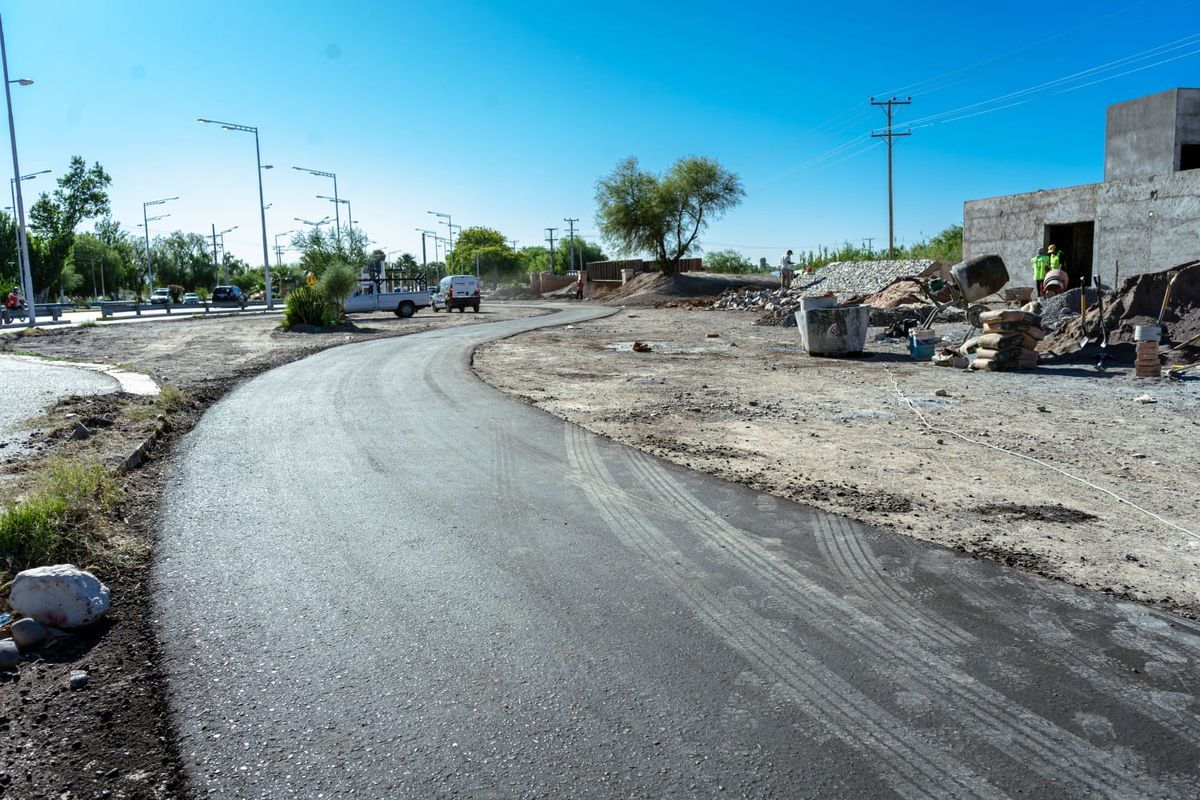 Avanza la construcción del parador del Ciclismo en Rivadavia