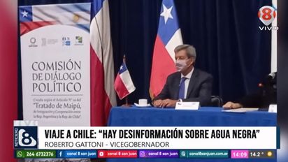 Gattoni defendió la realización del Túnel de Agua Negra. Foto: captura Noticiero 8.