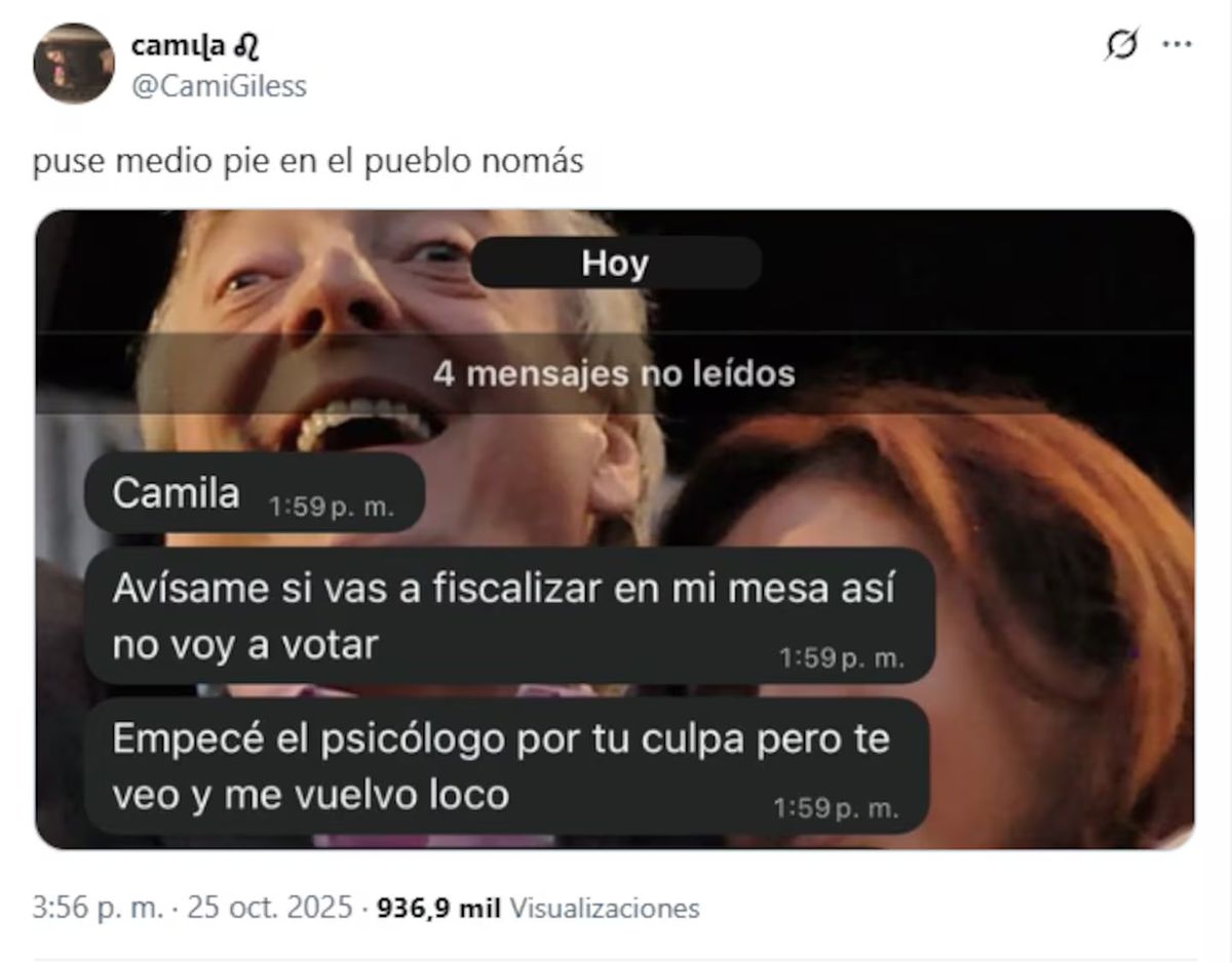 Volvió a su pueblo por las elecciones y recibió un inesperado mensaje de su ex: Me vuelvo loco Volvió a su pueblo por las elecciones y recibió un inesperado mensaje de su ex: Me vuelvo loco