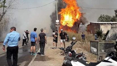 Imagen aportada por Bomberos Voluntarios de Pocito en una de sus intervenciones.