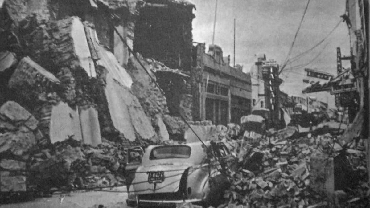 Una de las postales que dejó el Terremoto de 1944.